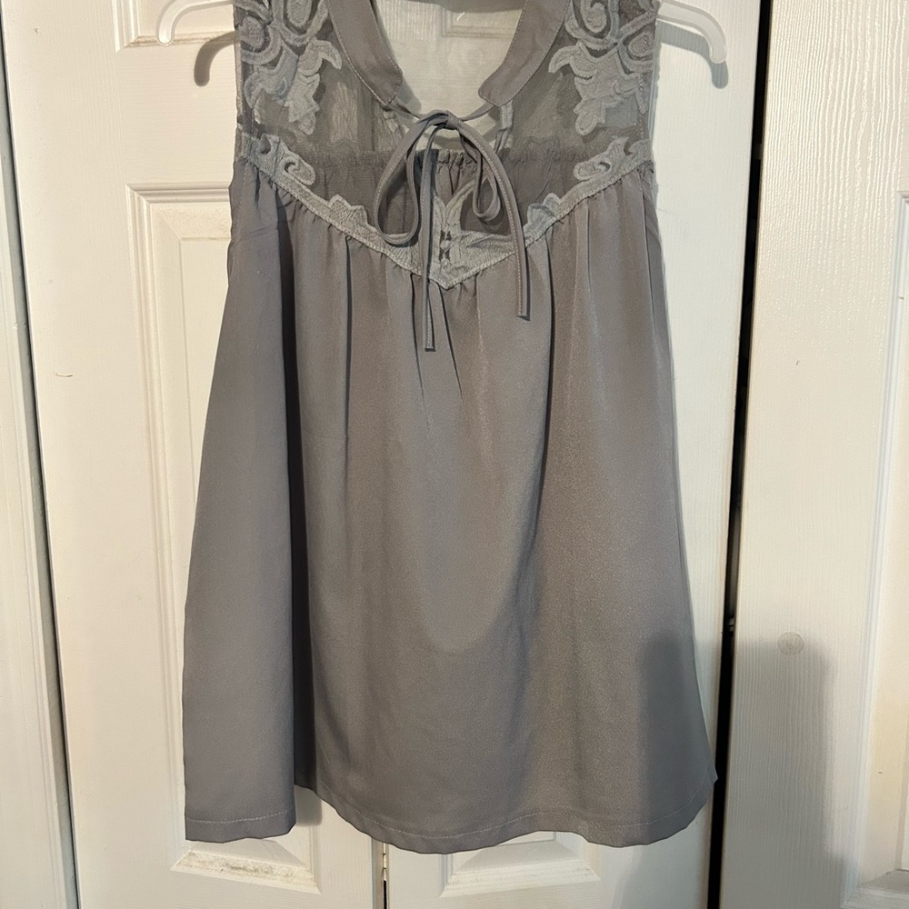 Elegant Gray Lace Sleepwear